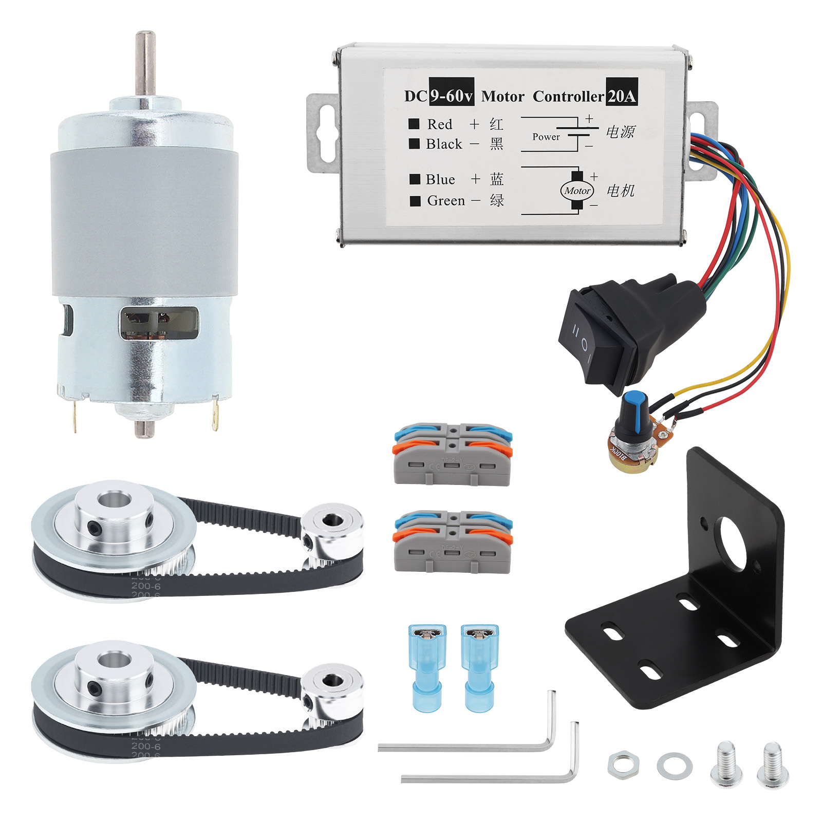12V-24V 775 Electric DC Motor  - огляд і ціна Gt2 Pulley