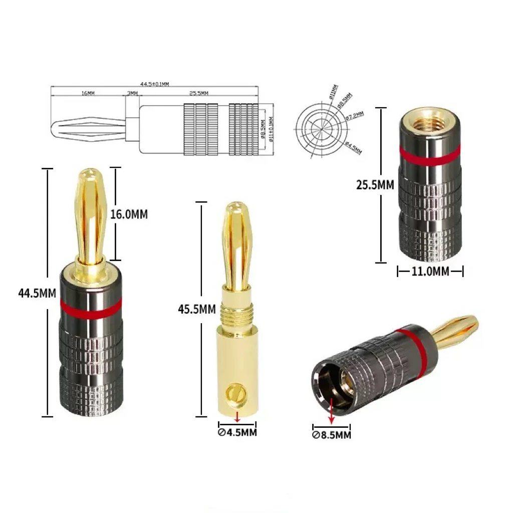 1-10Pcs No Solder Banana Plug  - огляд і ціна Coupling 8Mm