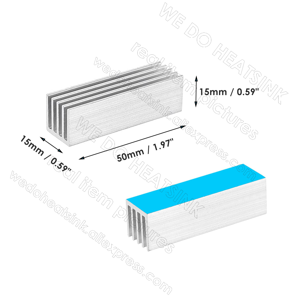 WE DO HEATSINK 50x15x15mm With - огляд і ціна Aluminium Extrusion